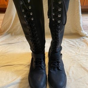 Tall Black Lace Up Boots - Target